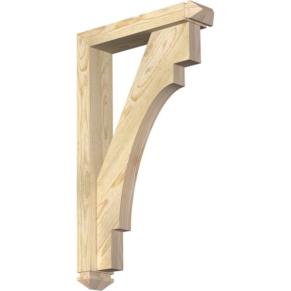Ekena Millwork Merced Arts and Crafts Rough Sawn Bracket w/ Offset Brace, Douglas Fir, 4"W x 18"D x 30"H BKT0402X18X30MRC03RDF - main